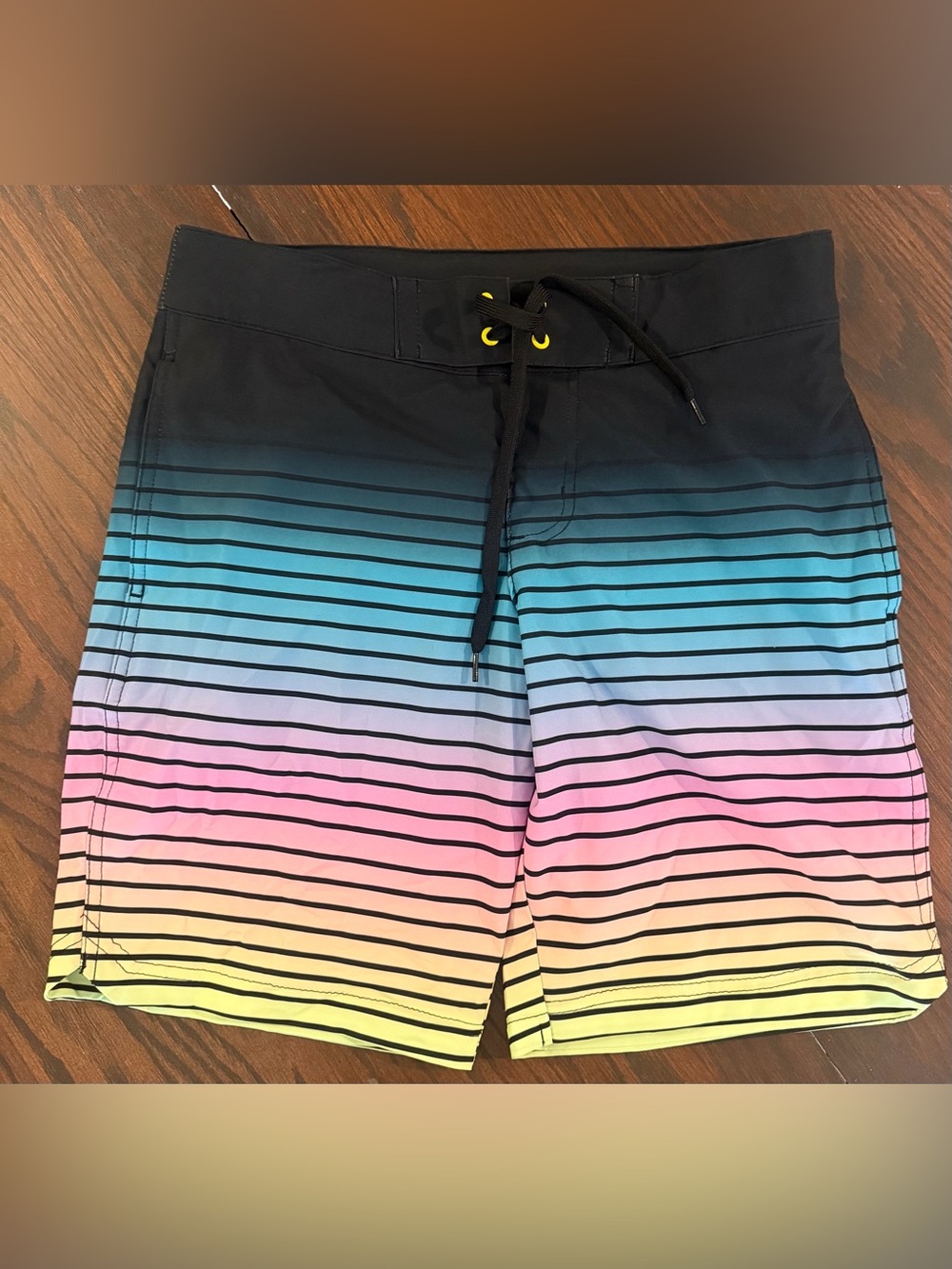 art class Boys Ombre Stripe Swim Trunks in Black, Blue, Pink, Yellow